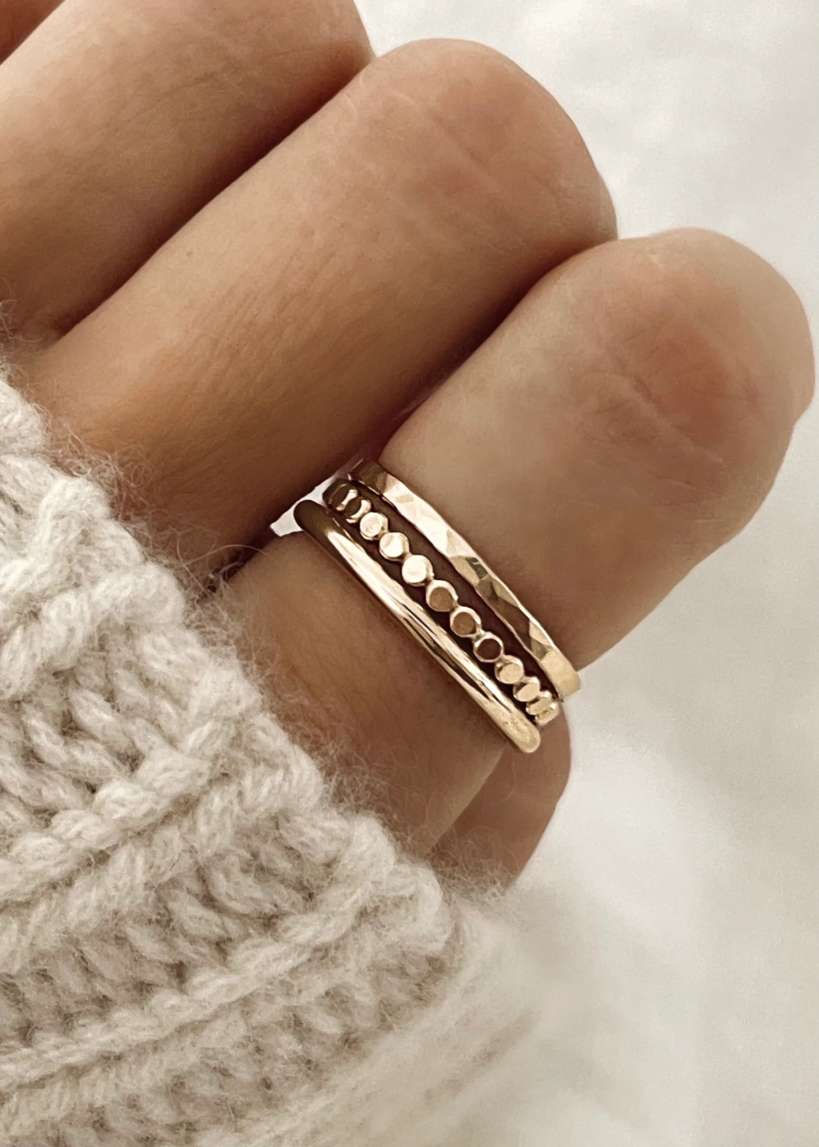 Stackable Gold Rings Set (3-Piece)
